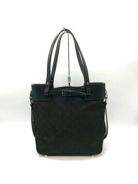 Gucci GG Canvas Tote Leather Black